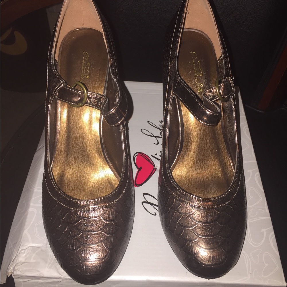 Metallic Copper Mary Jane Heels